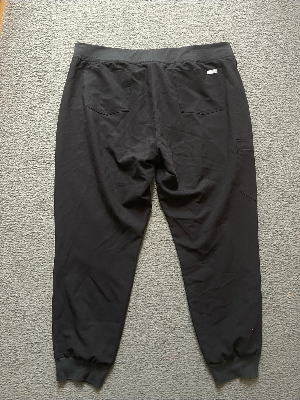 Figs Men's Black Jogger Pants with White Drawstring